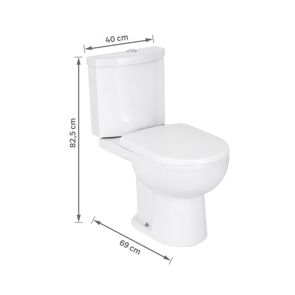 Kit Vaso Sanitário com Caixa Acoplada e Assento Branco Duplo Acionamento 3/6L Saída Vertical Luna Speciale Icasa - Imagem 10