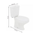 Kit Vaso Sanitário com Caixa Acoplada e Assento Branco Duplo Acionamento 3/6L Saída Vertical Ravena Deca - Imagem 9