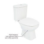 Kit Vaso Sanitário com Caixa Acoplada e Assento Branco Duplo Acionamento 3/6L Saída Vertical Thema Incepa - Imagem 5