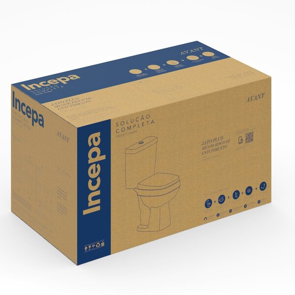 Kit Vaso Sanitário com Caixa Acoplada e Assento Soft Close Avant Incepa Branco Brilhante. - Imagem 7