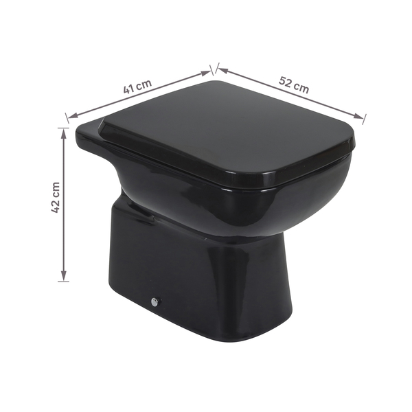 Kit Vaso Sanitário Convencional com Assento Preto Saída Vertical Misti Icasa - Imagem 9