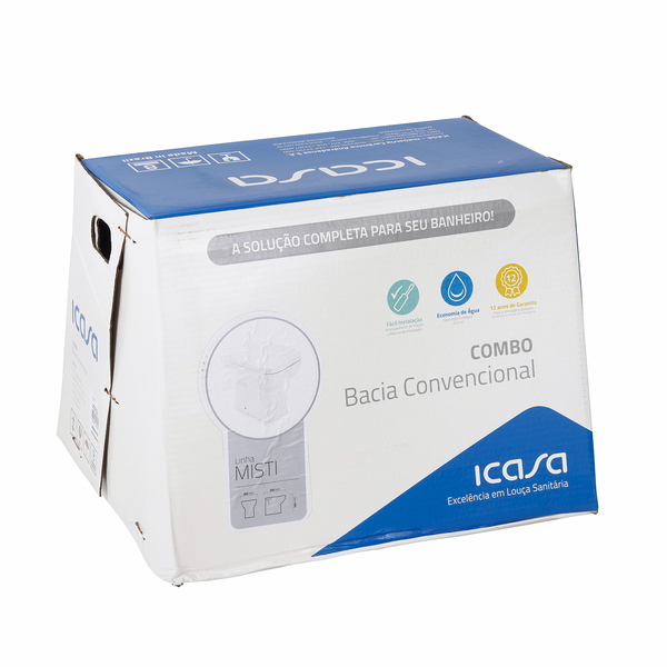 Kit Vaso Sanitário Convencional com Assento Preto Saída Vertical Misti Icasa - Imagem 10