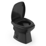 Kit Vaso Sanitário Convencional com Assento Preto Brilhante Saída Vertical Thema Incepa