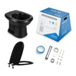 Kit Vaso Sanitário Convencional Sabatini IP5 Preto Icasa