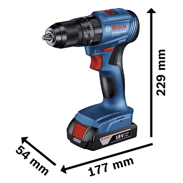 Furadeira e Parafusadeira de Impacto Bosch Brushless 1 Bateria 18V 1/2" GSB 185-LI 1B - Imagem 5