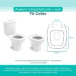 Tampa Vaso Sanitário Madeira Laqueada Fit Branco Para Bacia Celite - Imagem 3