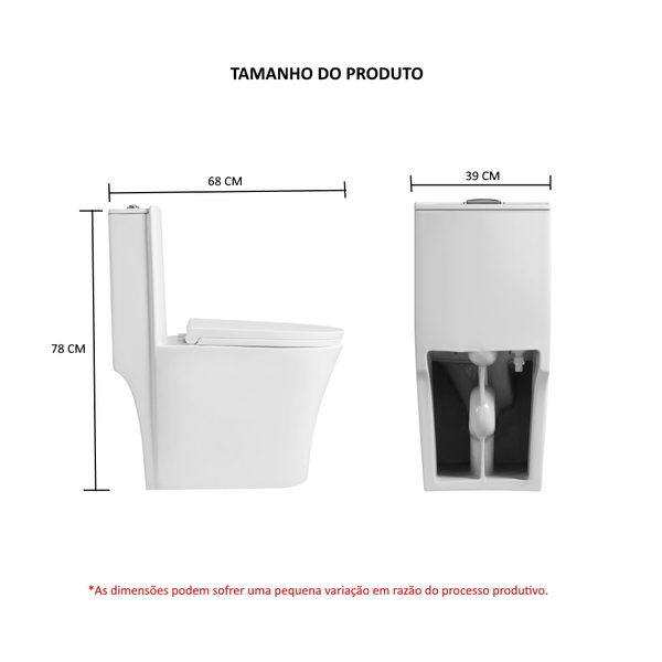 Vaso Sanitário Acoplado (monobloco) Smart 275 - Smart Norte - Imagem 7