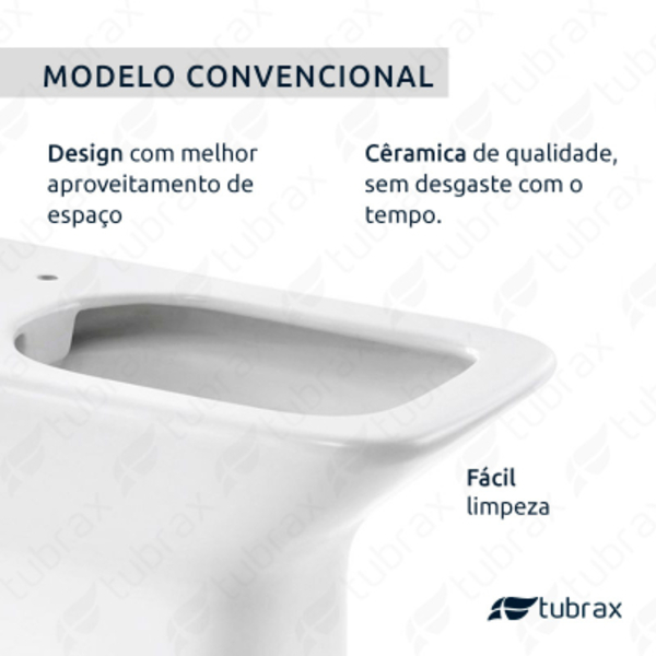 Vaso Sanitário Convencional Modelo Virentis Tubrax - VAB0030-C - Imagem 4