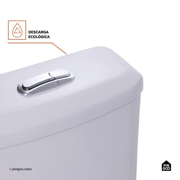 Vaso Sanitário Monobloco Caixa Acoplada Privada Barita Pingoo.casa - Branco - Imagem 3