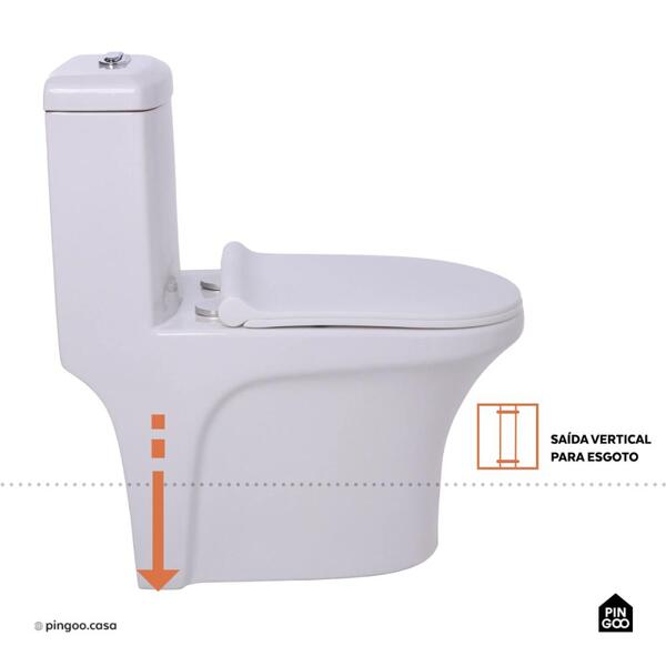Vaso Sanitário Monobloco Caixa Acoplada Privada Barita Pingoo.casa - Branco - Imagem 7