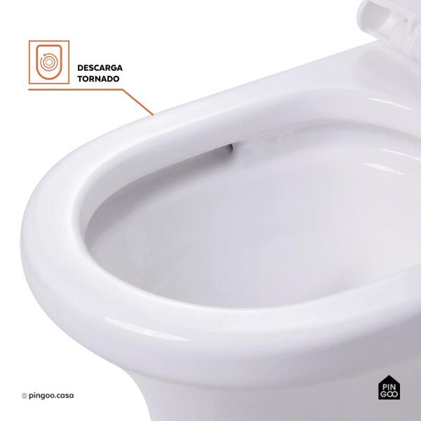 Vaso Sanitário Monobloco Caixa Acoplada Privada Barita Pingoo.casa - Branco - Imagem 4