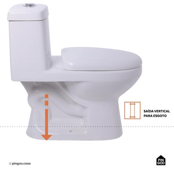 Vaso Sanitário Monobloco Caixa Acoplada Privada Taquaras Pingoo.casa - Branco - Imagem 7
