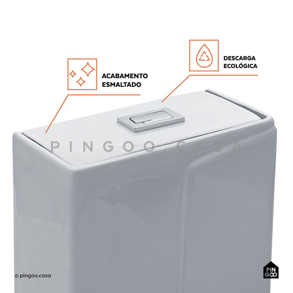 Vaso Sanitário Monobloco - Caixa Acoplada - Topázio Pingoo.casa - Branco - Imagem 3