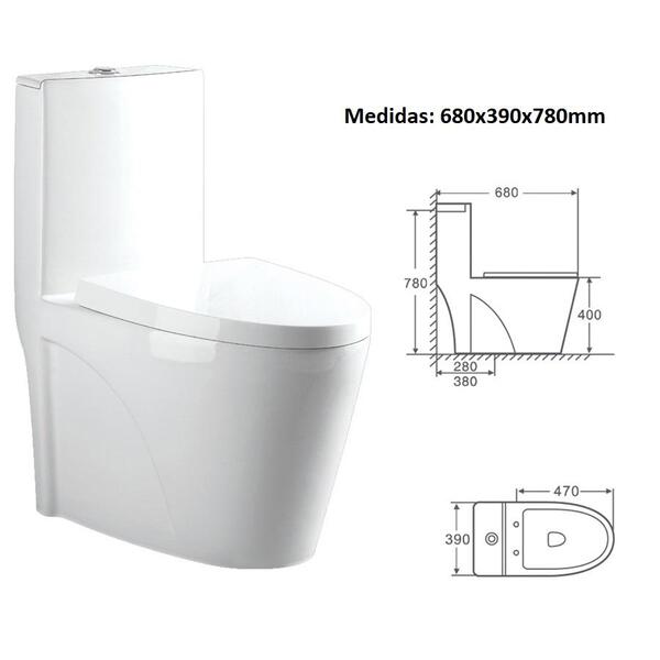 Vaso Sanitário Monobloco Cerâmica Com Caixa Acoplada Pelegrin Pel-6124 - Imagem 4