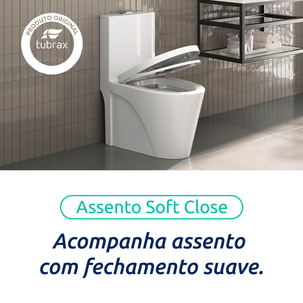 Vaso Sanitário Monobloco Completo Branco - Caixa Acoplada Privada Unio - Imagem 4