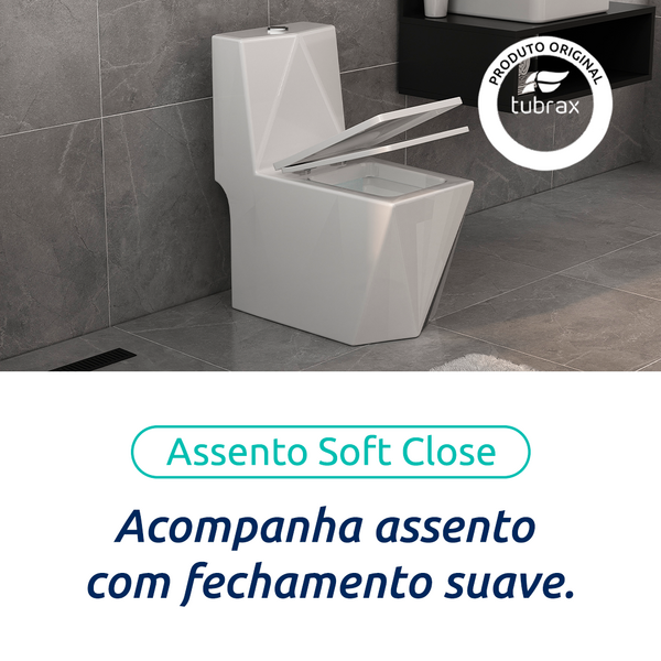 Vaso Sanitário Monobloco Completo - Caixa Acoplada Privada Diamante Tubrax - Imagem 4