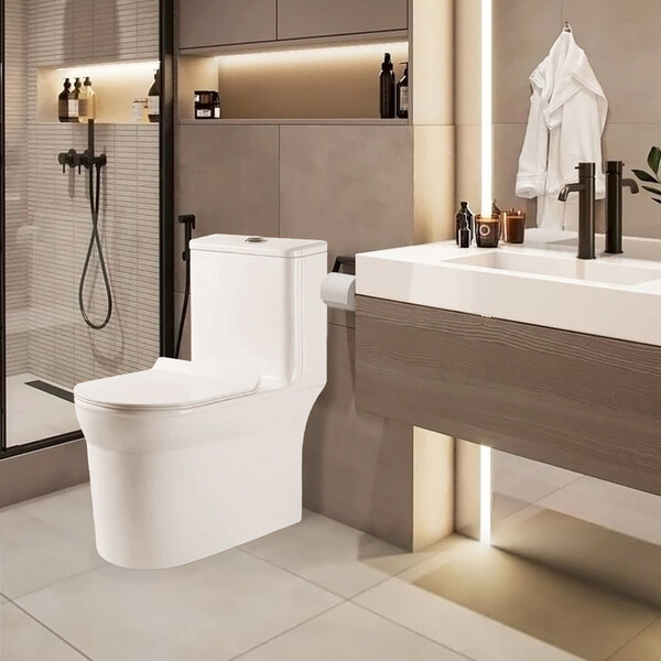 Vaso Sanitário Monobloco Esmaltado Kit Completo Xambre Mx101 Branco - Imagem 4