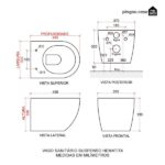 Vaso Sanitário Suspenso Saída Horizontal Hematita Pingoo.casa - Branco - Imagem 10